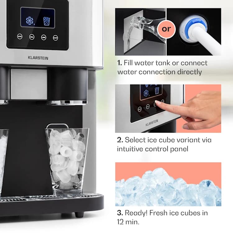 یخ ساز رومیزی کلارشتاین آلمان Klarstein Eiszeit Crush Ice Cube Maker — تصویر ۶