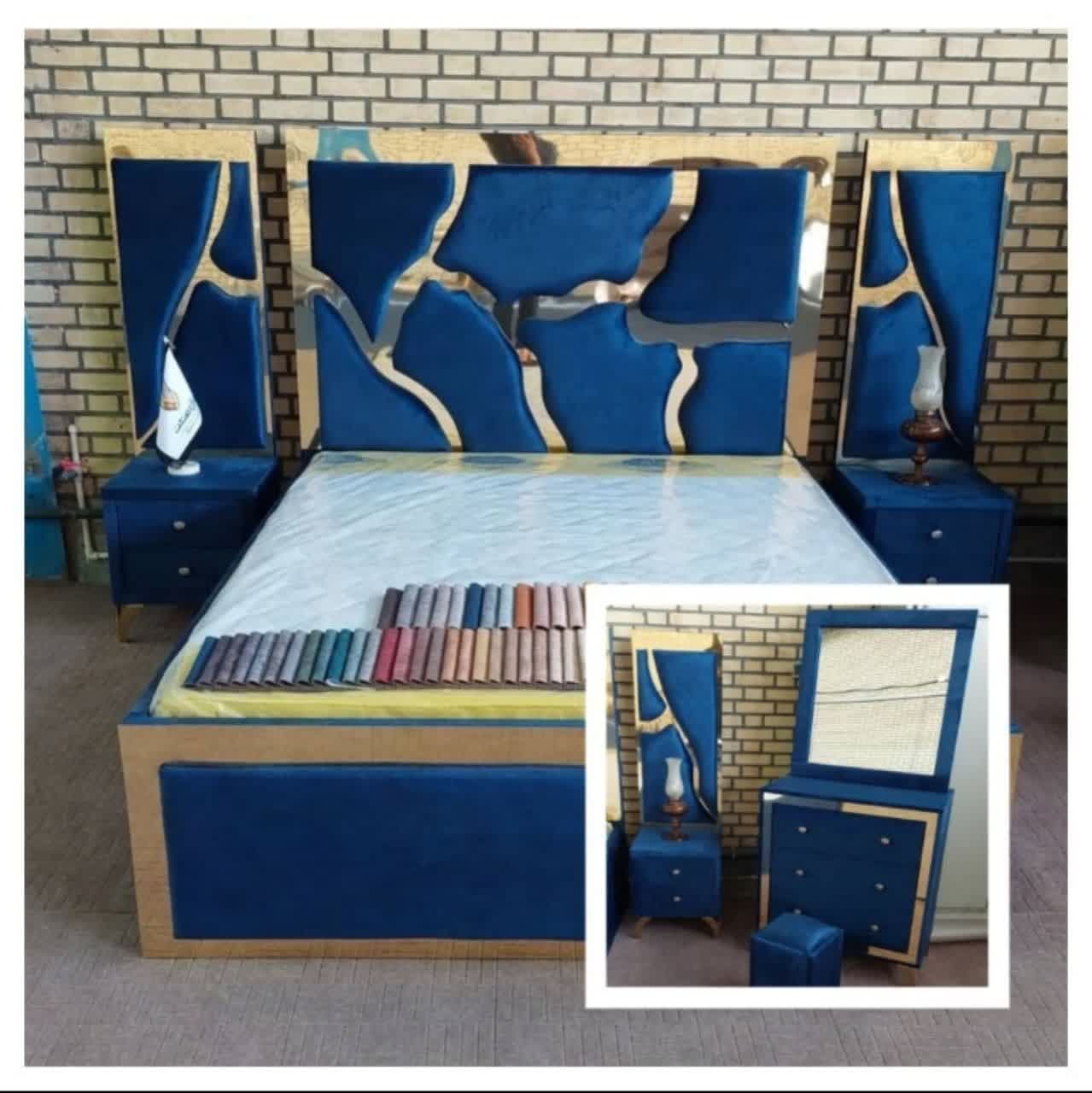 سرویس خواب پارچه ای مدل طرح سنگ