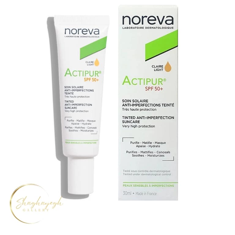 ضد آفتاب رنگی اکتی پور نوروا رنگ روشن 30 میل Noreva Actipur Sun Care SPF50+ Light Tint 30ml