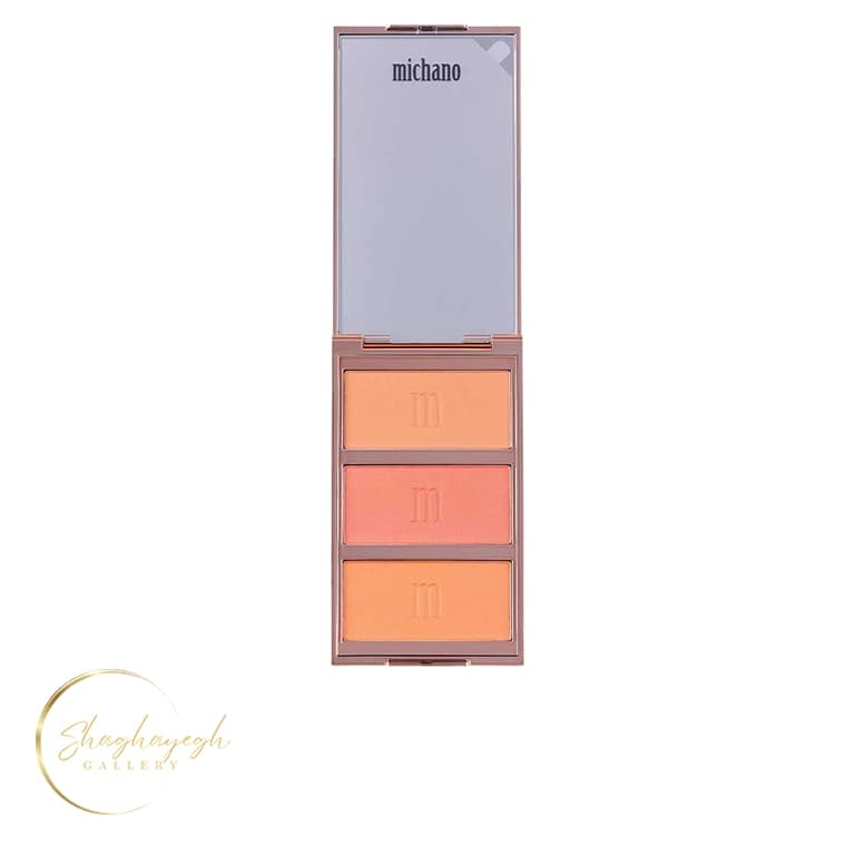 پالت رژگونه ۳ رنگ شماره ۴۱۰ میچانو Michano Powder Blush Palette 410 — تصویر ۲
