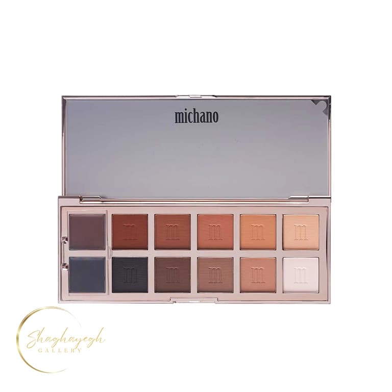 پالت سایه ۱۲ رنگ Nude Whisper میچانو Michano Nude Whisper Eyeshadow Palette 12 Colors — تصویر ۲