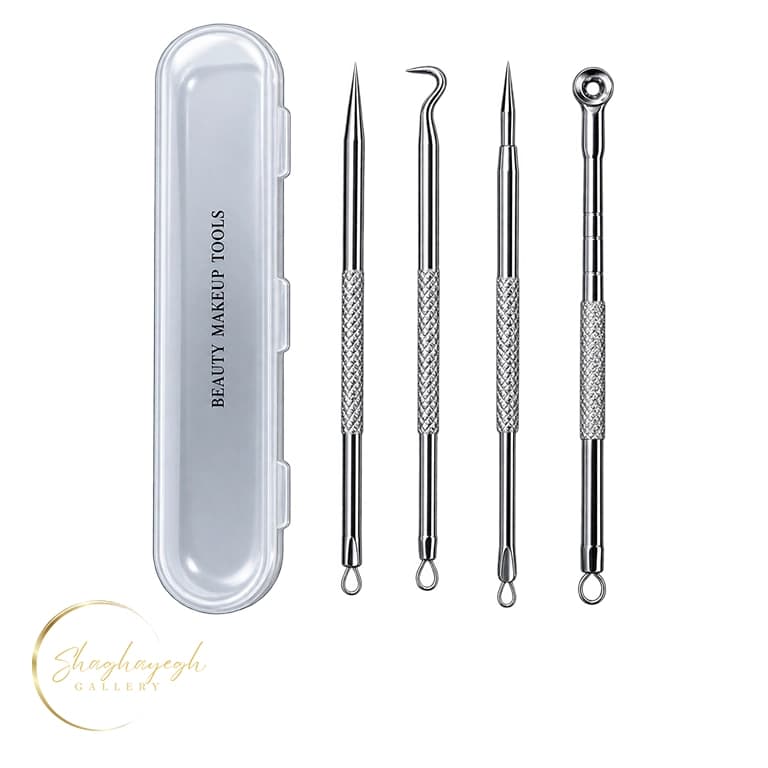 ست ابزار تخلیه جوش ۴ تکه 4 Piece Blackhead and Comedone Extractor Tool Set