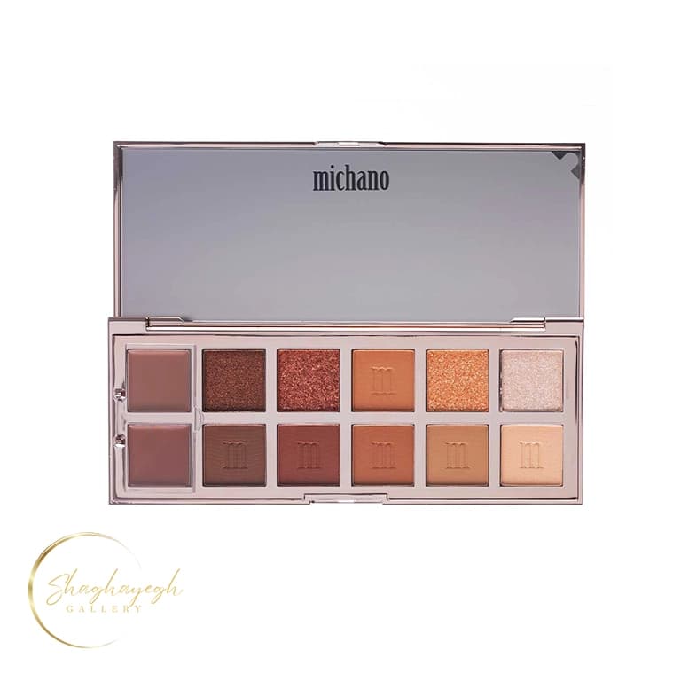 پالت سایه چشم Copper Glow میچانو ۱۲ رنگ Michano Copper Glow Eyeshadow Palette Secret Code 12