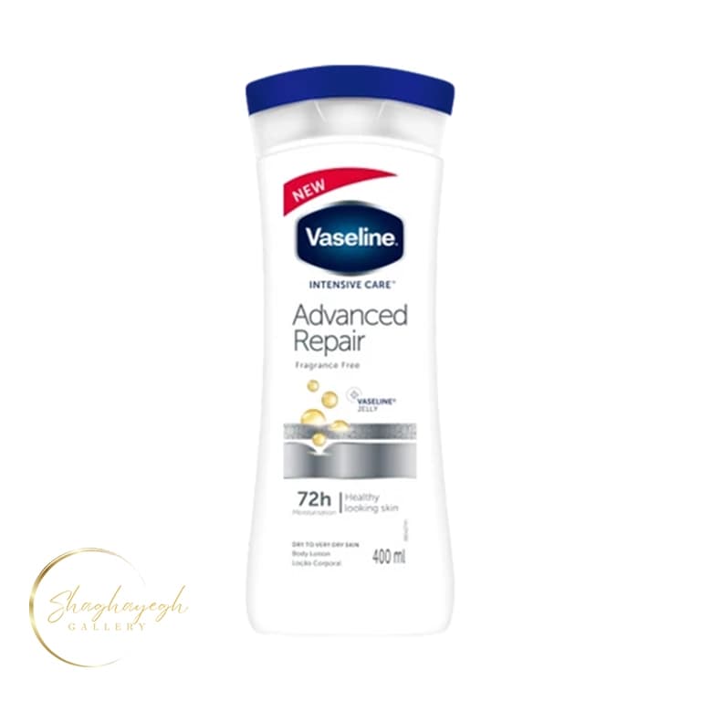لوسیون بدن ادونس ریپیر وازلین 400 میل Vaseline Intensive Care Advanced Repair Fragrance Free Body Lotion 400ml — تصویر ۳