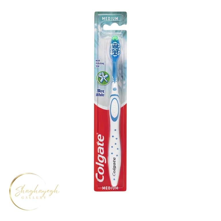 مسواک متوسط مکس وایت کلگیت Colgate Max White Medium Toothbrush with Polishing Star