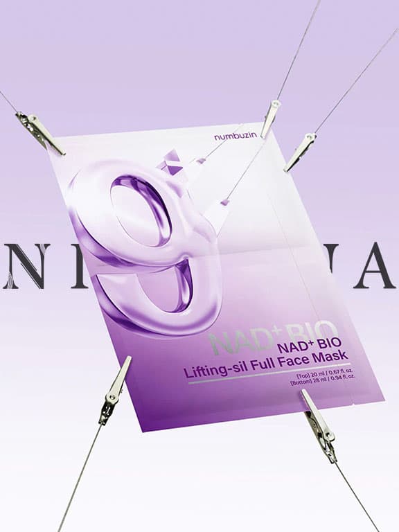 ماسک بایو لیفتینگ شماره 9 نامبوزین Numbuzin No.9 Sheet Mask NAD+ BIO Lifting-sil Full Face Mask — تصویر ۷
