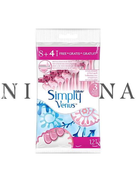 تیغ اصلاح سه لبه ژیلت مدل ونوس Gillette Simply Venus 8+4