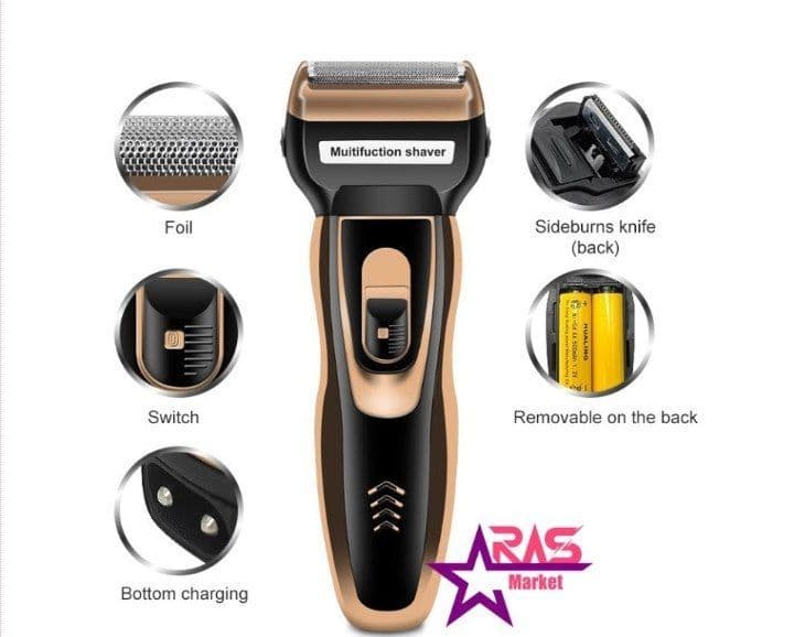 ماشین اصلاح سه کاره جیمی مدل Geemy GM-595 اصل (خط زن، شیور و موزن بینی)
