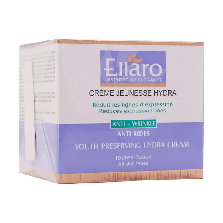 کرم آبرسان و ضد چروک یوس هیدرا الارو حجم 50میل Ellaro Jeunesse Hydra Cream ,50ml — تصویر ۱۰