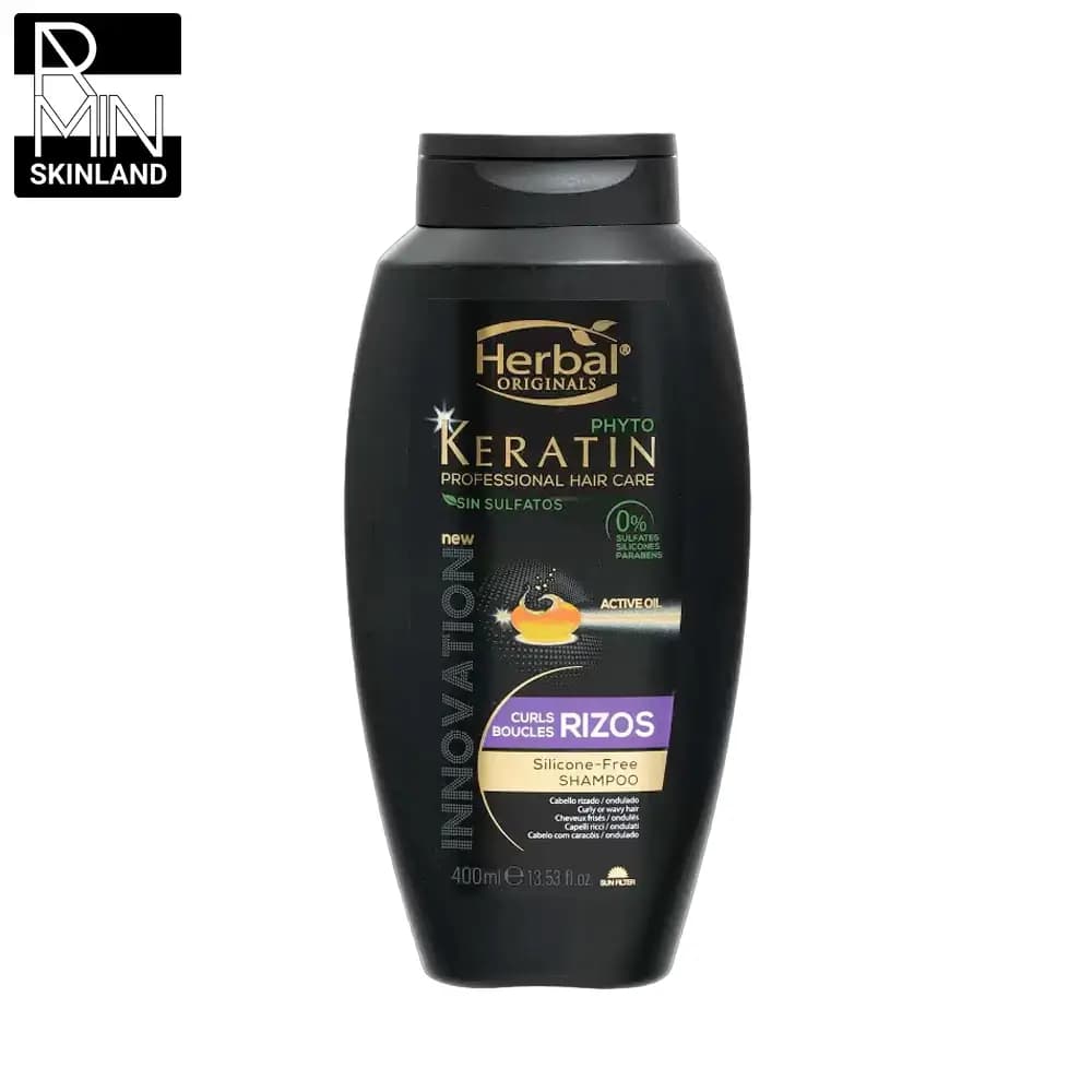 شامپو بدون سولفات موهای رنگ شده هربال مدل Curls Boucles(RIZOS) حجم 400 میل Herbal Phyto Keratin Rizos Hair Shampoo-400ml — تصویر ۵