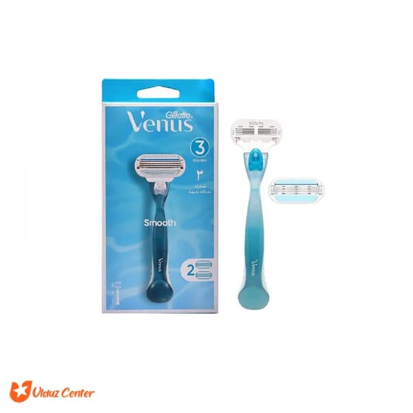 دسته خود تراش زنانه Gillete مدل Venus Smooth + دو تیغ اصلاح