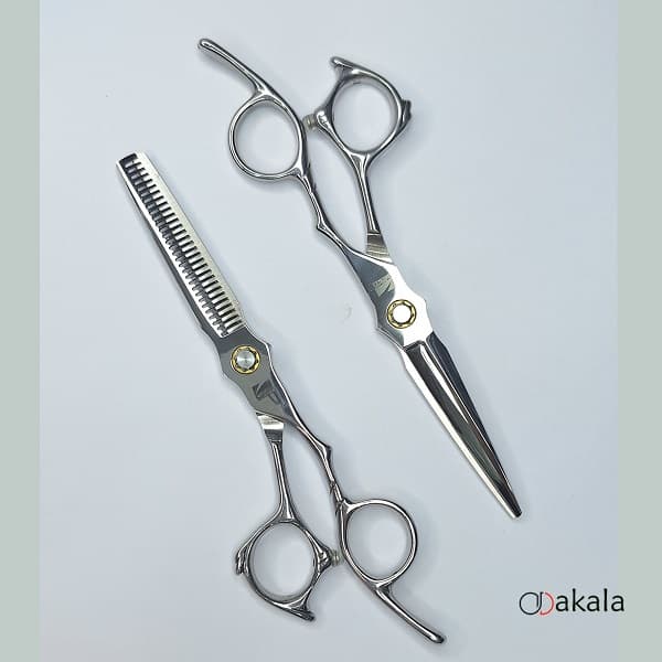 ست قیچی آرایشگری Ab60-38 قدرتی 6 اینچ بلبرینگی صیام_فینی — تصویر ۱۲
