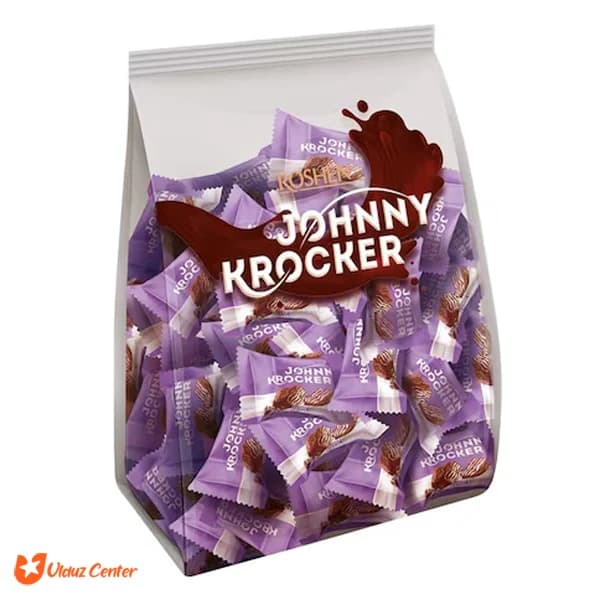 ویفر شکلاتی روشن بنفش مدل Johnny Krocker بسته 1 کیلوگرم