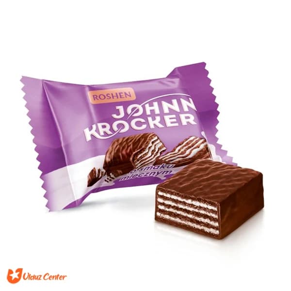 ویفر شکلاتی روشن بنفش مدل Johnny Krocker بسته 200 گرمی
