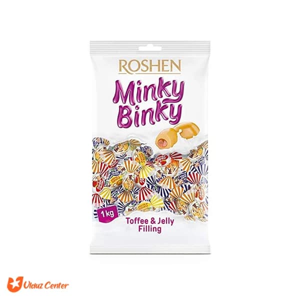 تافی میوه ای مغزدار روشن مدل Minky Binky وزن 1 کیلو