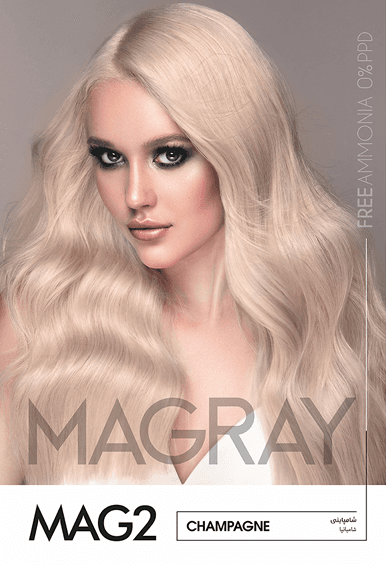 کیت رنگ موی MAGRAY رنگ شامپاینی کد 2 Mag