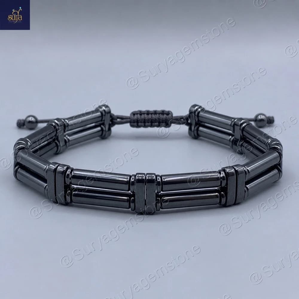 دستبند سنگ حدید اصل مردانه ، سنگی دست ساز Canal Stone 3