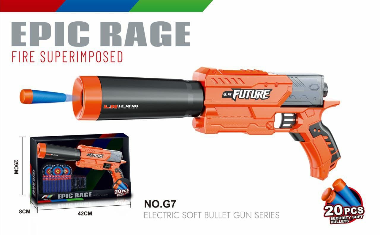 تفنگ اسباب بازی سایز بزرگ مدل EPIC RAGE کد G7