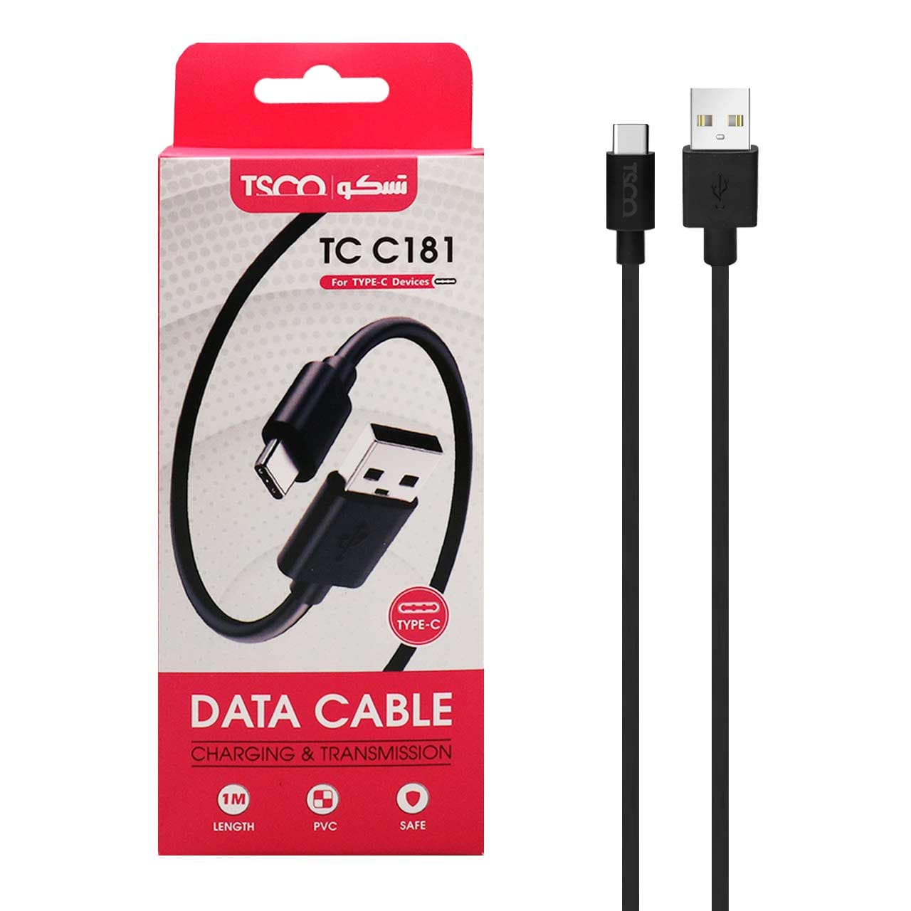کابل تبدیل USB به Type-C تسکو مدل TCC181 طول 1 متر‎