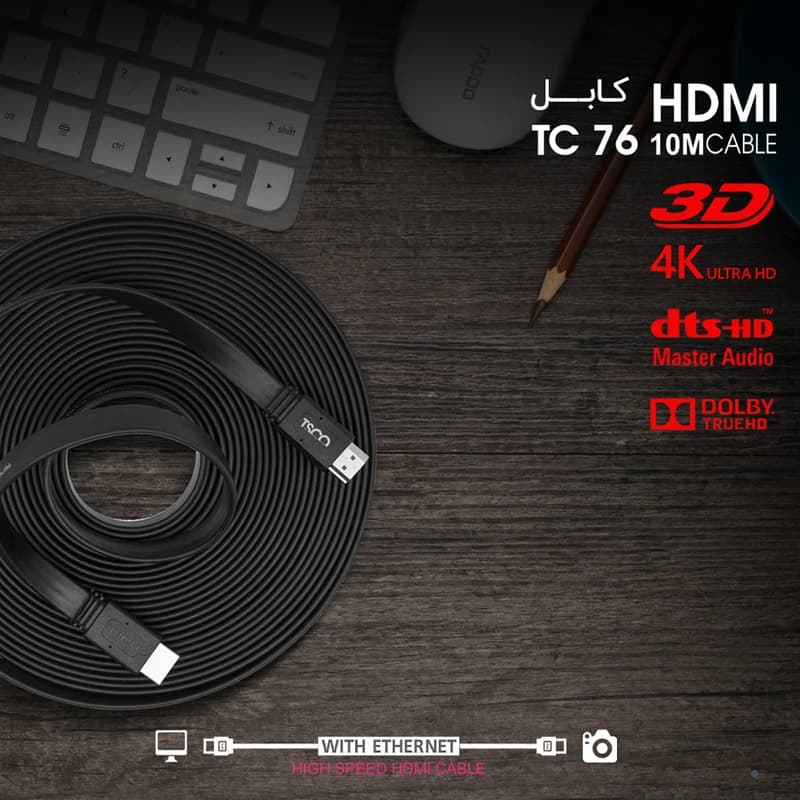 کابل HDMI تسکو مدل TC 76 طول 10 متر — تصویر ۵