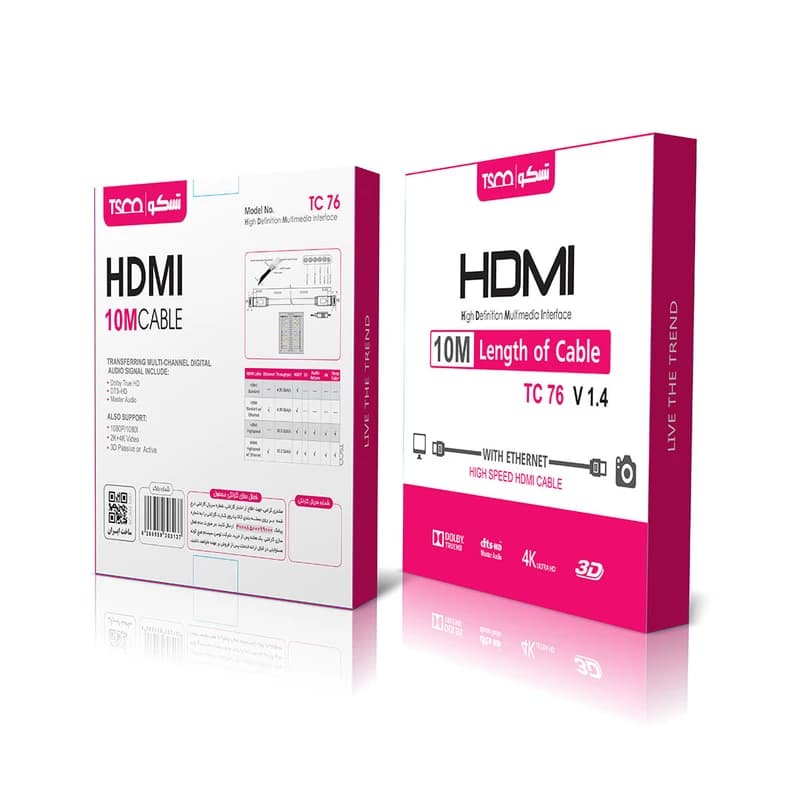 کابل HDMI تسکو مدل TC 76 طول 10 متر — تصویر ۴