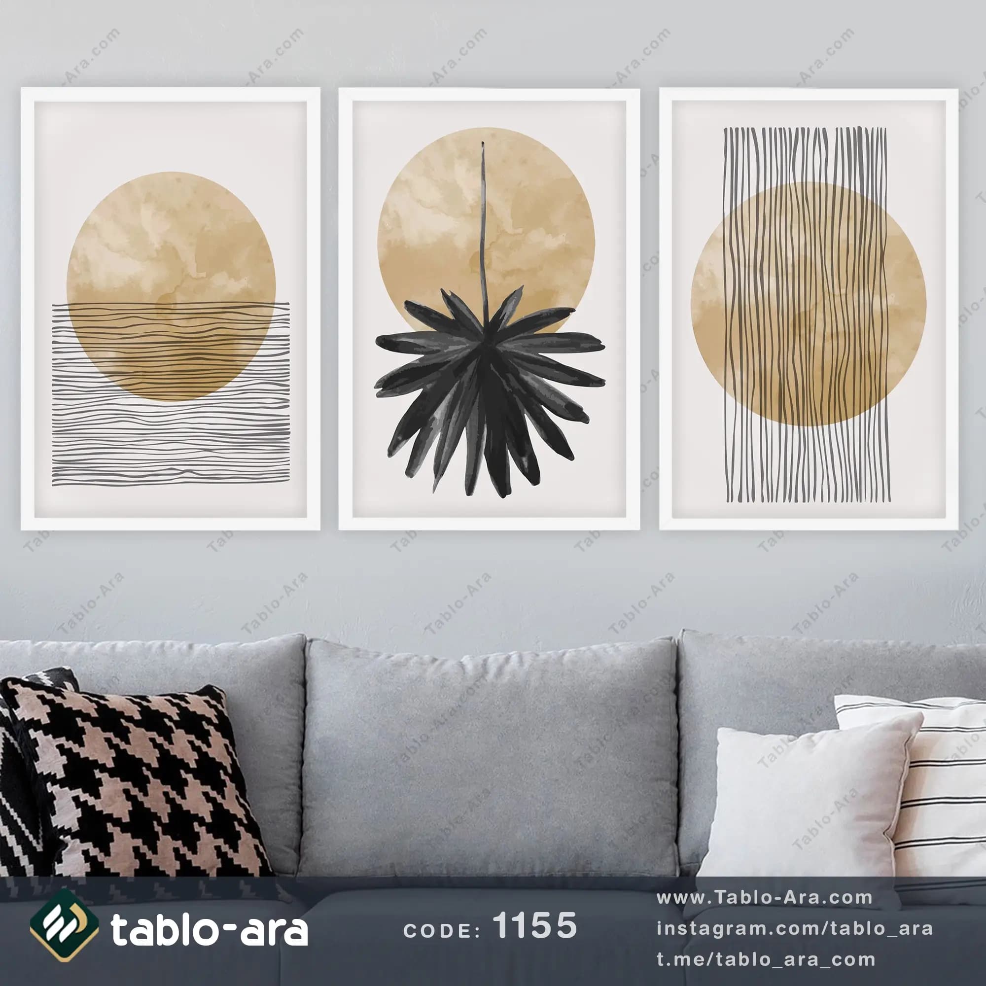 مجموعه تابلو دکوراتیو سه عددی کد 1155 — تصویر ۵