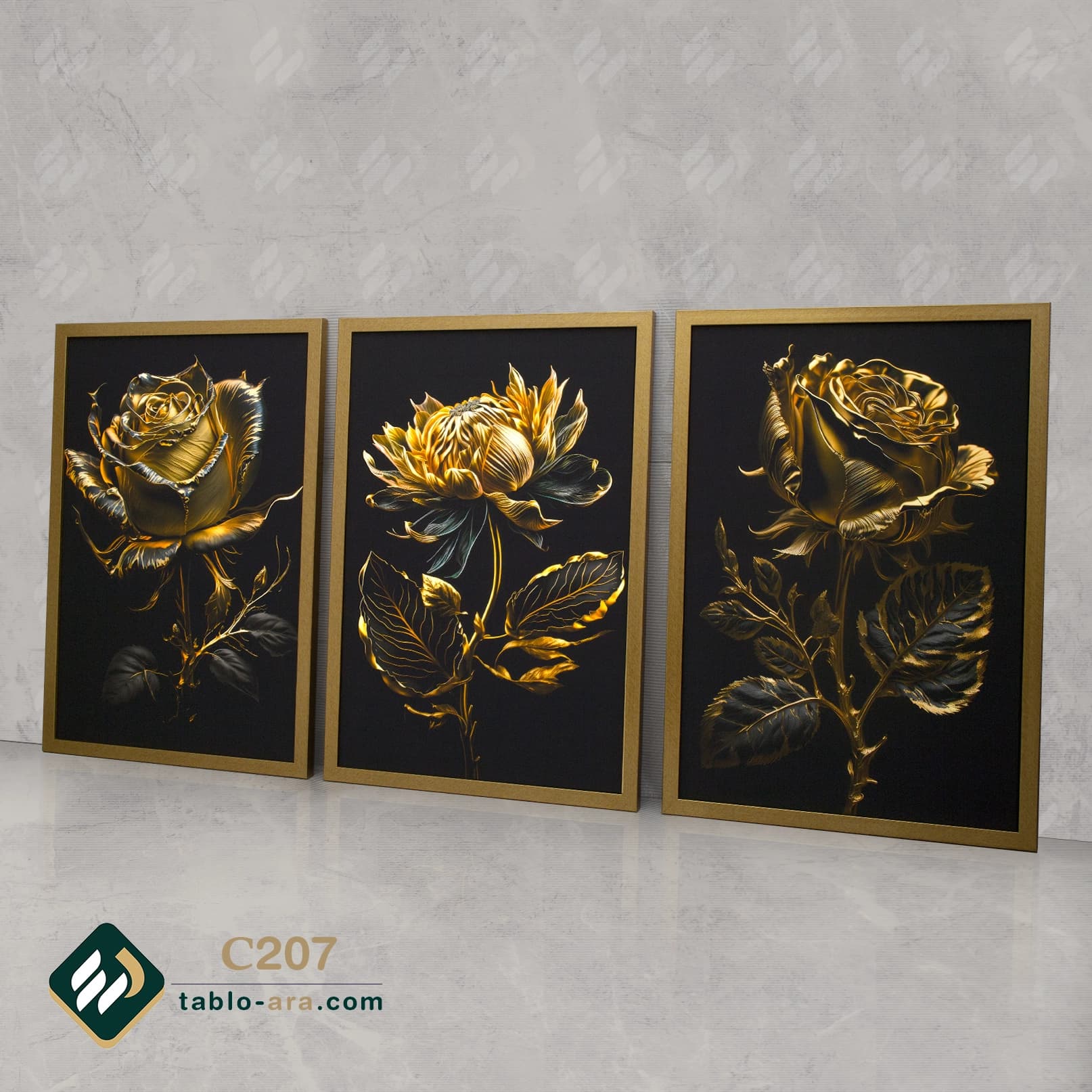 مجموعه تابلو دکوراتیو سه عددی کد C207 — تصویر ۲