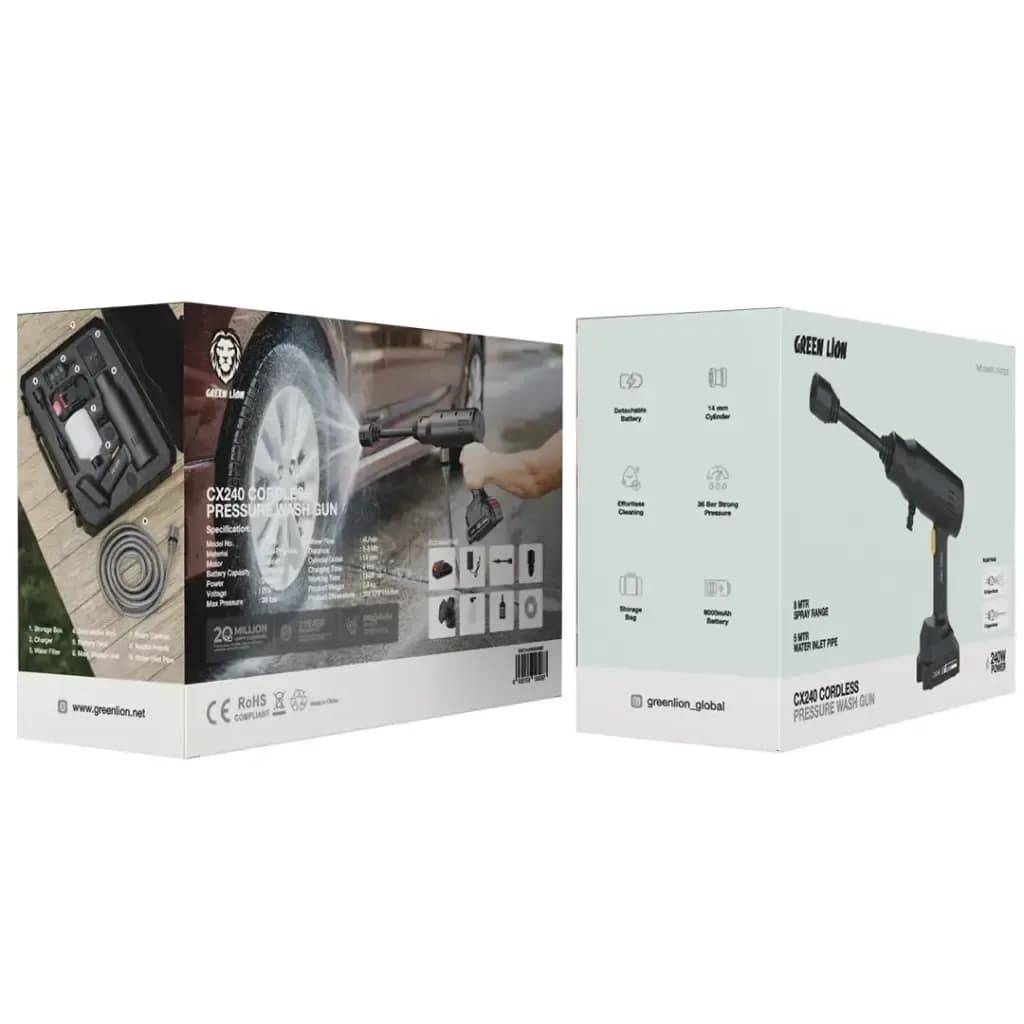 تفنگ شستشوی شارژی گرین لاین مدل (GNC240WGUNBK) CX240 Cordless — تصویر ۹