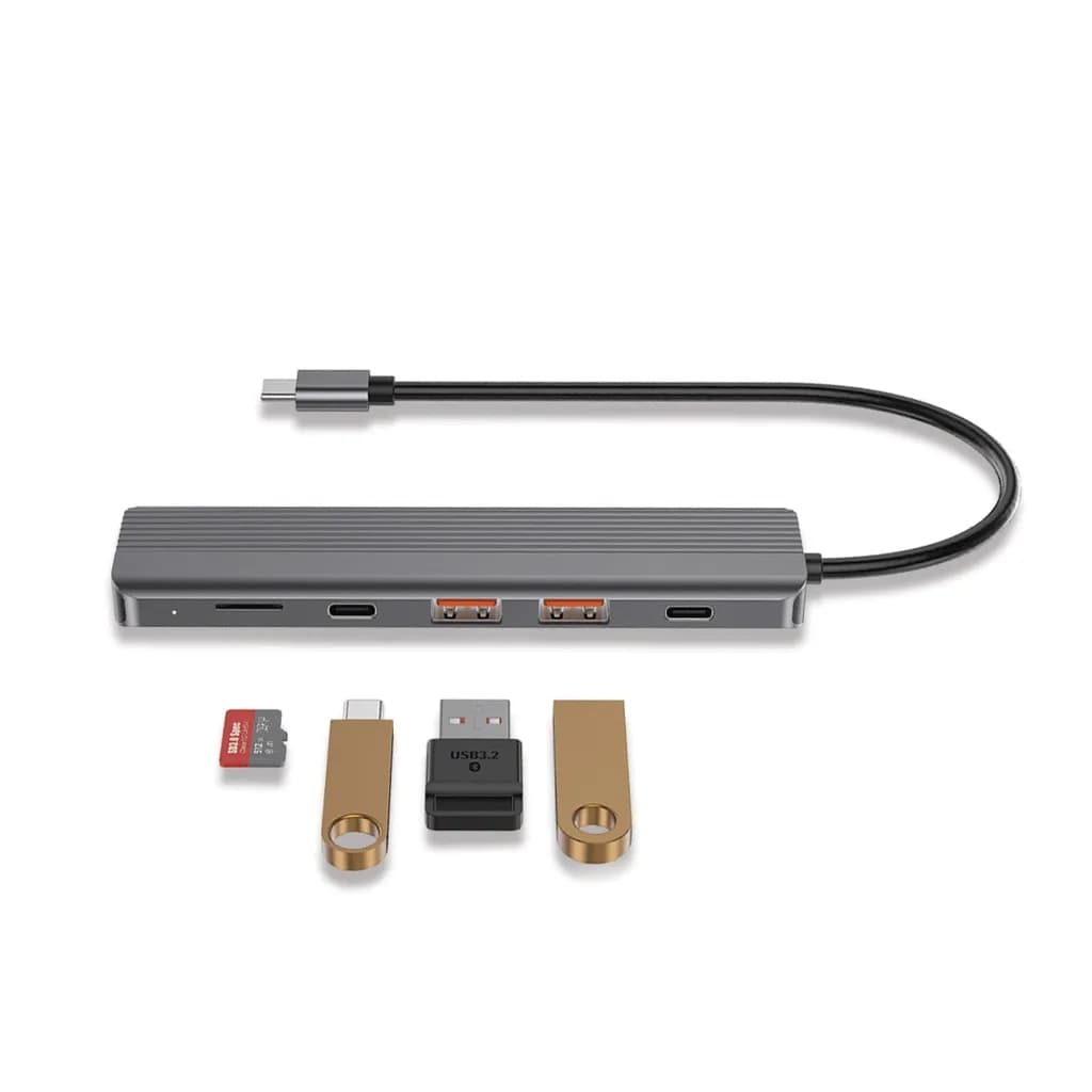 هاب USB-C پاورولوژی مدل 6in1 Slim 4K HDMI (P61HBCGY) — تصویر ۷