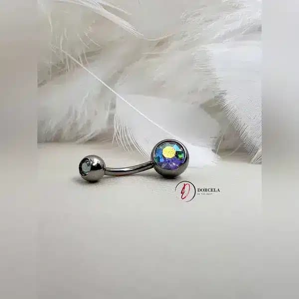 پیرسینگ ناف توپی هفت رنگ کد102