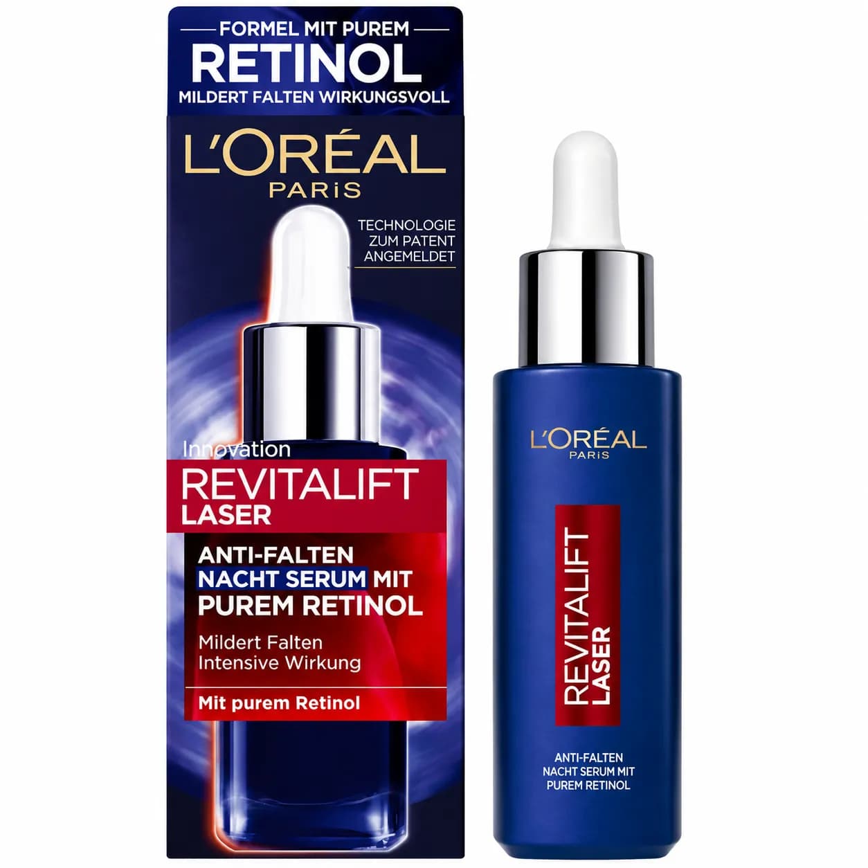 سرم شب ضدچروک برند Revitalift Laser حجم ۳۰ میل با ۰٫۲٪ رتینول خالص و هیالورونیک کد 6139