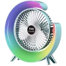 پنکه شارژی رومیزی مدل JN-668 با نور RGB — تصویر ۵