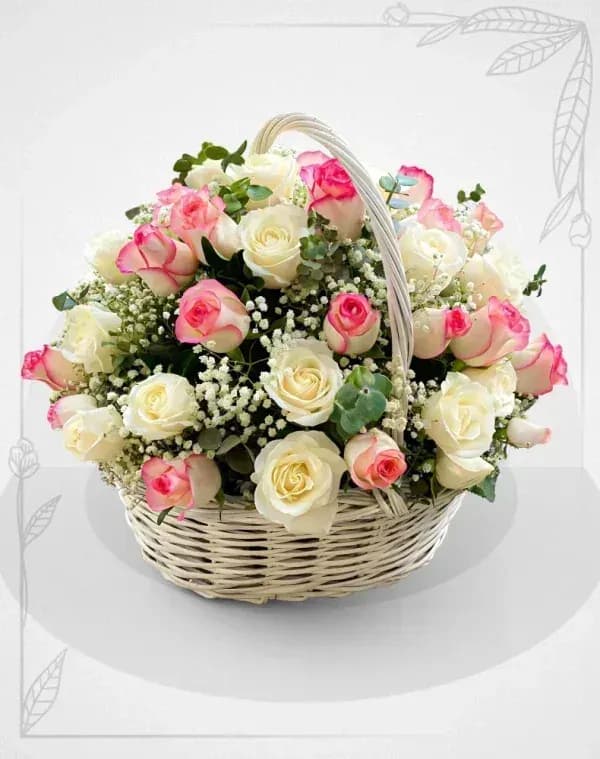 سبد گل رز نغمه عشق