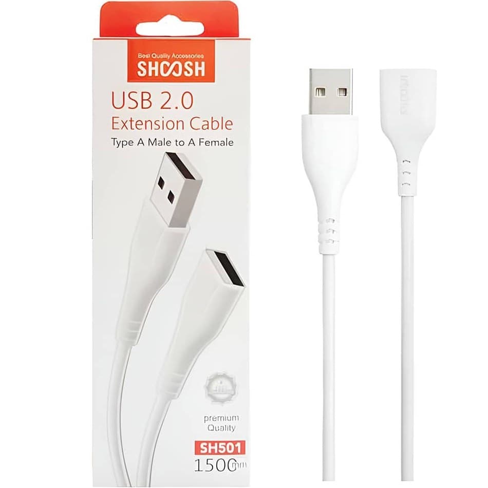 کابل افزایش طول USB طول 30 سانتیمتر SHOOSH SH501 — تصویر ۴