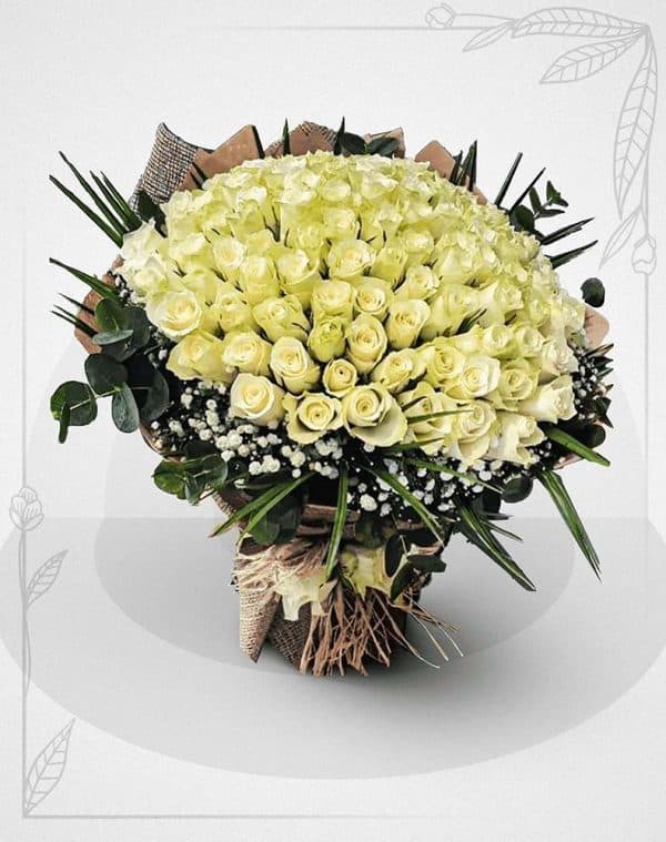 دسته گل خواستگاری رز زرد