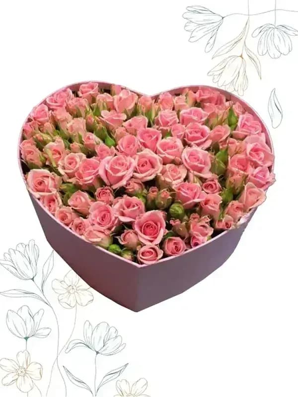 باکس گل رز قلب احساس