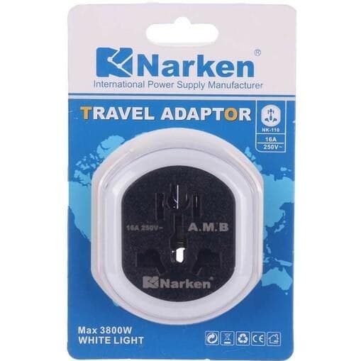 تبدیل 3 به 2 برق چراغ دار NARKEN A.M.B مدل NK-110