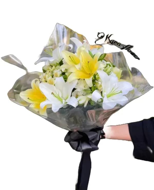 دسته گل ویژه ترحیم کد dst-3 – فروشگاه گل کارا | Kara Flower — تصویر ۳