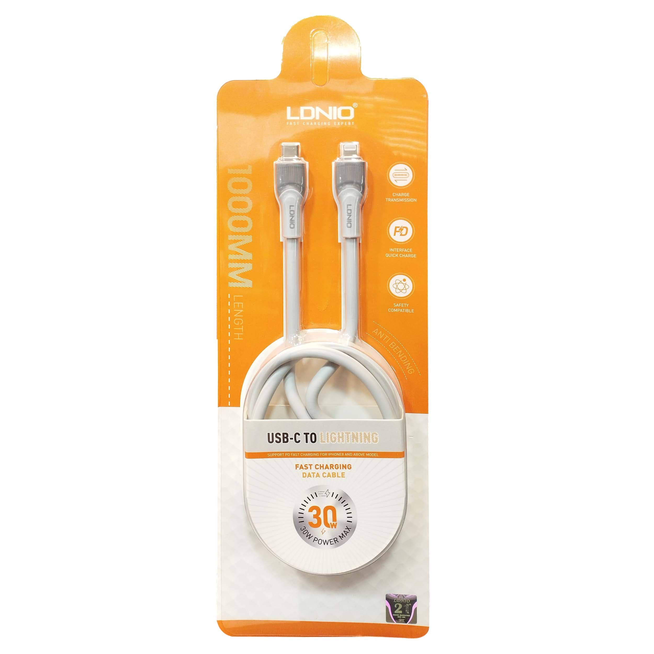 کابل تبدیل فست شارژ Ldnio LC601i Type-C To Lightning PD 30W 1m — تصویر ۵