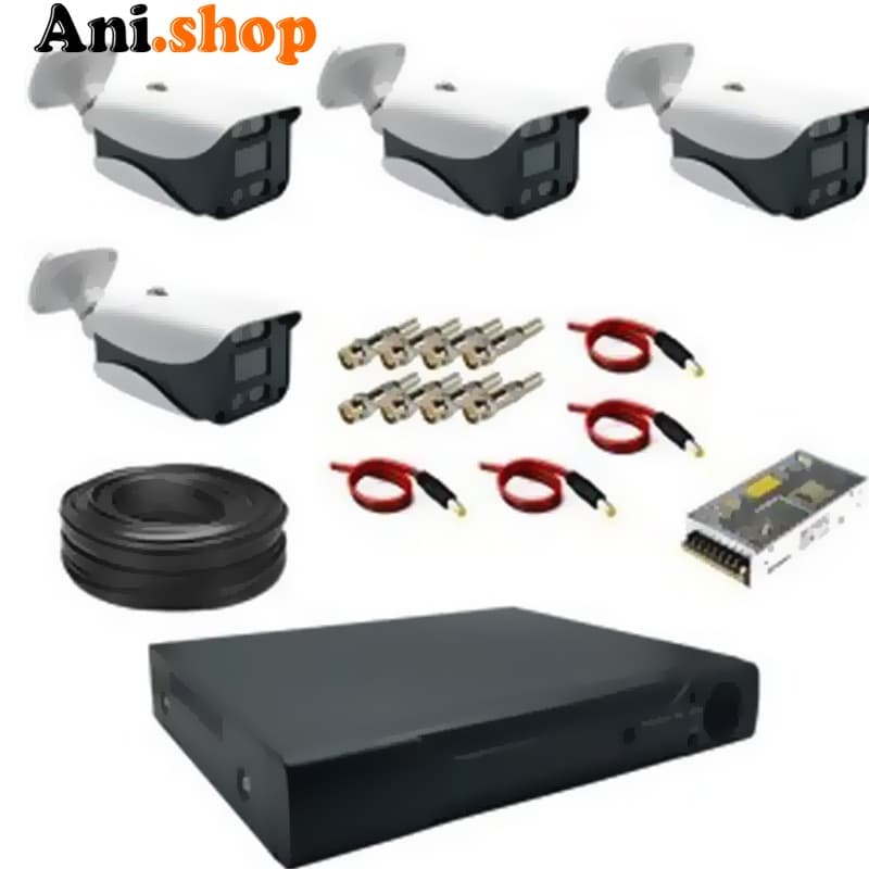 پک دوربین مداربسته 4 کانال 5 مگاپیکسل AHD دید در شب رنگی کد 4522 — تصویر ۴