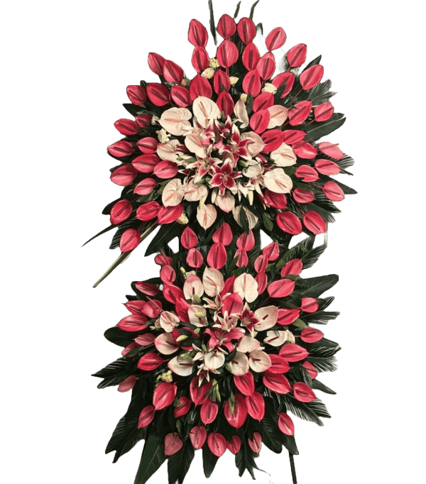 تاج گل مدل دوطبقه آنتوریوم کد 201 – فروشگاه گل کارا | Kara Flower