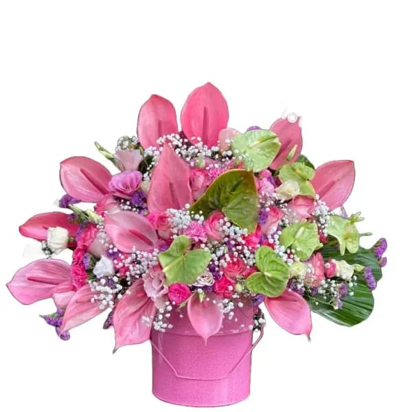 باکس گل فلزی صورتی کد b-137 – فروشگاه گل کارا | Kara Flower