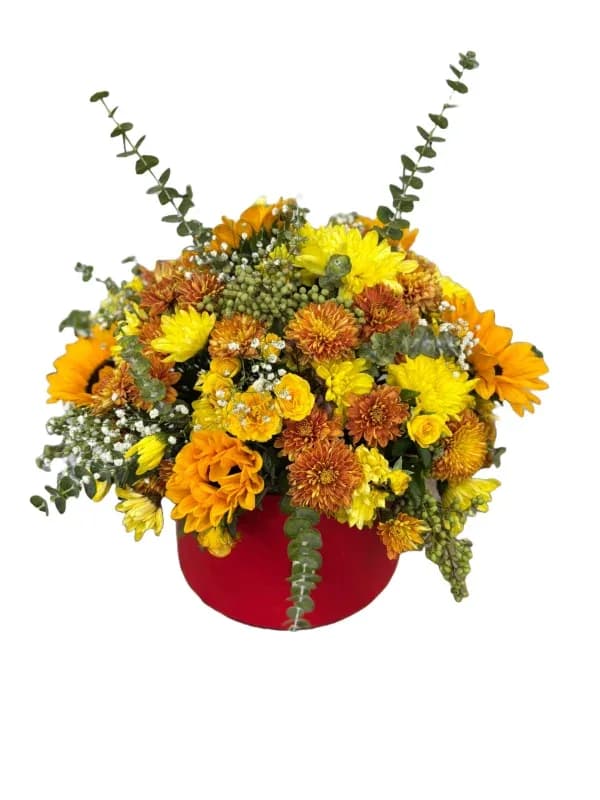باکس گل پاییزه گرد کد b-135 – فروشگاه گل کارا | Kara Flower