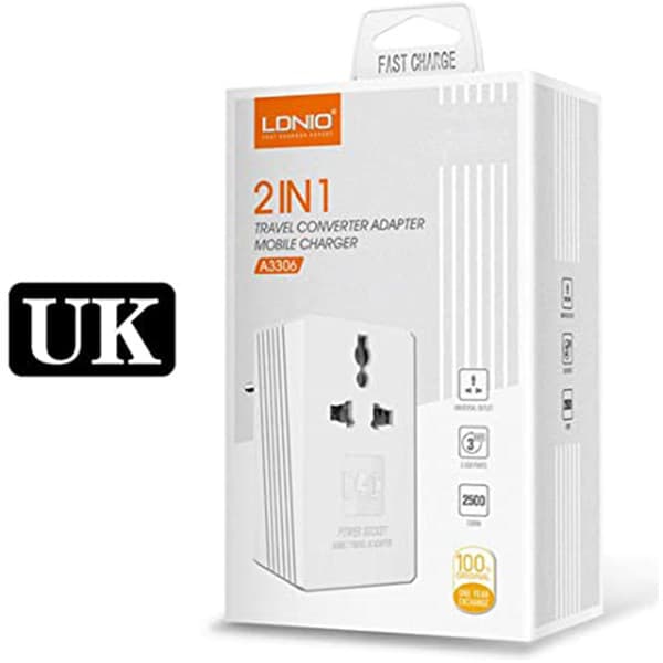 شارژر دیواری موبایل سه پورت الدینیو مدل LDNIO A3306 (دوکاره) — تصویر ۷