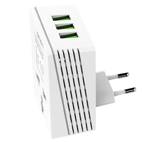 شارژر دیواری موبایل سه پورت الدینیو مدل LDNIO A3306 (دوکاره)