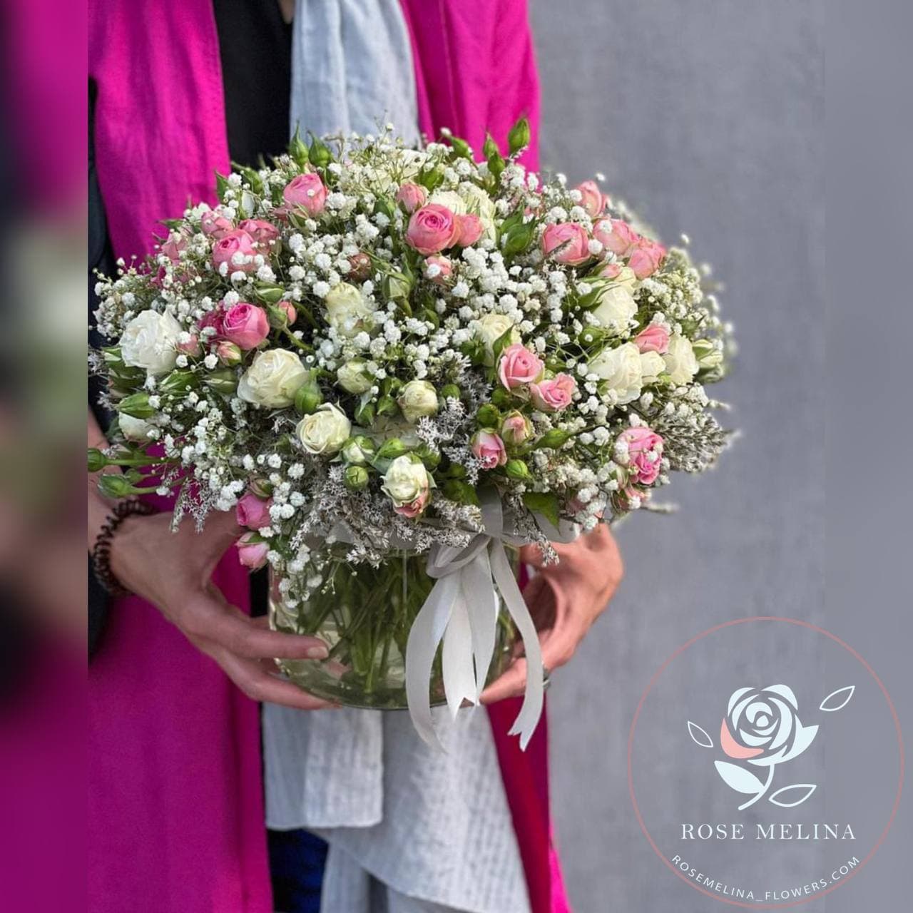 باکس گل شیشه ای گل رزمینیاتوری و عروس — تصویر ۳