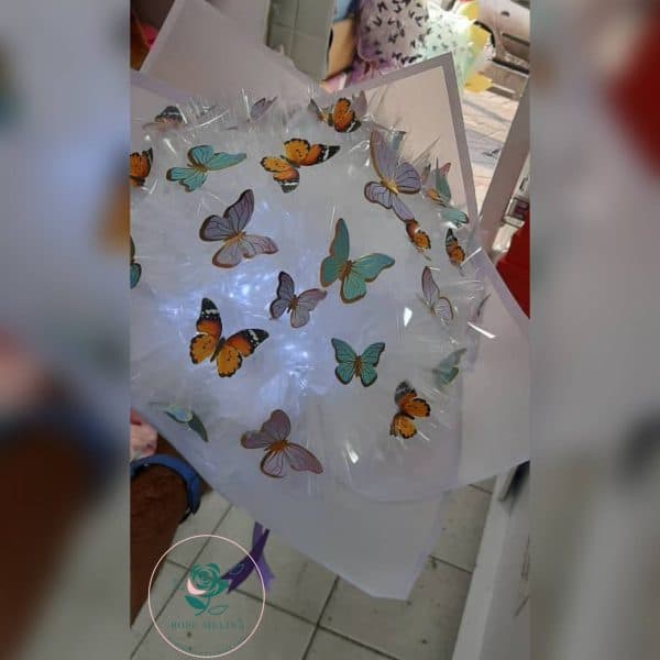 دسته گل پروانه 40 شاخه 7رنگ