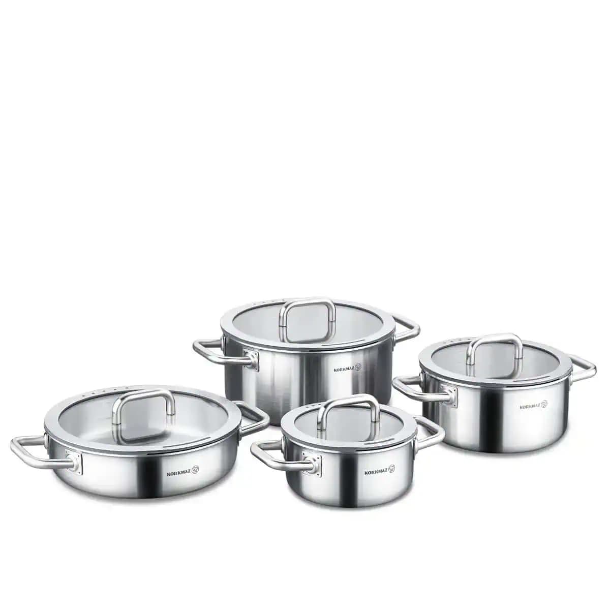 سرویس قابلمه استیل ۸ پارچه کرکماز سری Aura مدل A2794