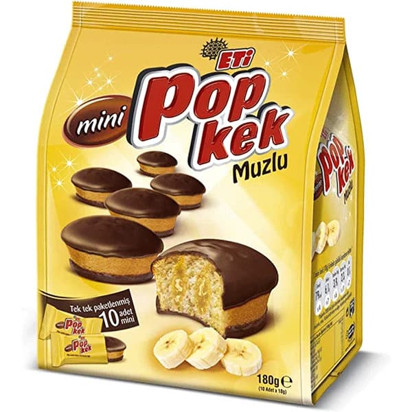 مینی پاپ کیک اتی 10 عددی با طعم موز حجم 180 گرم