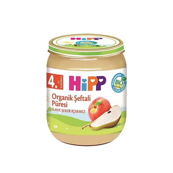 پوره میوه ارگانیک هیپ با طعم هلو و گلابی حجم 125 گرم